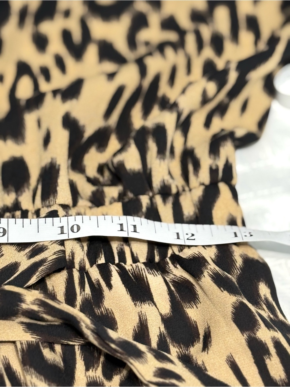 Sienna Sky Leopard Print V-Neck Tie-Waist Midi Dress - Black on Beige - Picture 6 of 8